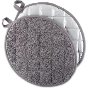 imageDII Basic Terry Collection Quilted 100 Cotton Pan Handle Black 3 PieceGray