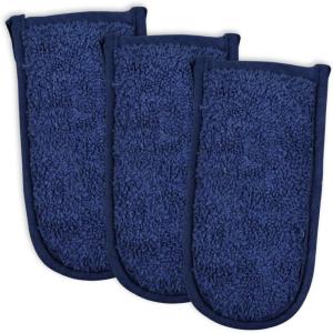 imageDII Basic Terry Collection Quilted 100 Cotton Pan Handle Black 3 PieceNautical Blue