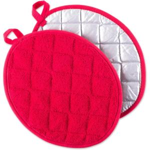 imageDII Basic Terry Collection Quilted 100 Cotton Pan Handle Black 3 PieceRed