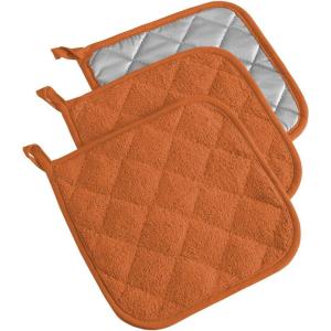 imageDII Basic Terry Collection Quilted 100 Cotton Pan Handle Black 3 PieceSpice