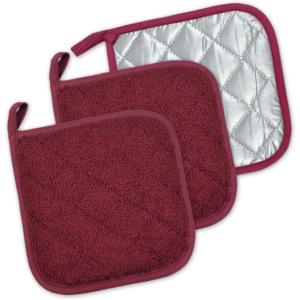imageDII Basic Terry Collection Quilted 100 Cotton Pan Handle Black 3 PieceWine
