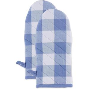 imageDII Buffalo Check Kitchen Collection Classic Farmhouse Kitchen Set Oven Mitt Gray ampamp White 2 PieceStonewash Blue