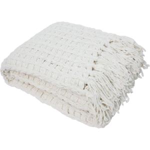 imageDII Chenille Luxury Thick Woven Throw with Fringe 50x60 CreamCream