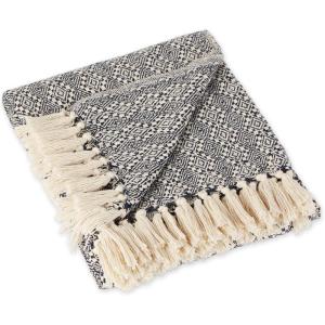 imageDII Diamond Stitch Woven Throw Organic Modern 50 x 60 AquaNavy