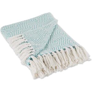 imageDII Diamond Throw Collection Woven Cotton 50x60 CinnamonAqua