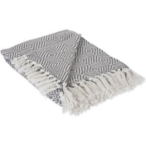 imageDII Diamond Throw Collection Woven Cotton 50x60 CinnamonMineral Gray