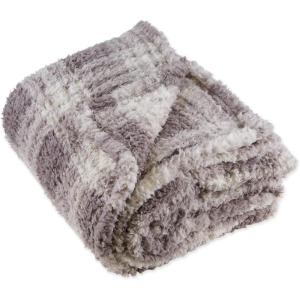 imageDII Farmhouse Plaid Collection Plush Throw 50x60 GrayGray