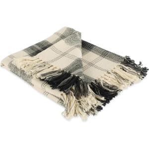 imageDII Farmhouse Woven Throw 50x60 with 3quot Fringe French Blue 1 PieceBlack