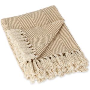 imageDII Rustic Farmhouse Cotton Chevron Blanket Throw with Fringe for Chair Couch Picnic Camping Beach ampamp Everyday Use 50 x 60  Urban Chevron French BlueStone