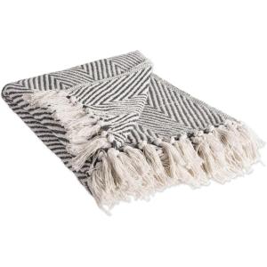 imageDII Rustic Farmhouse Cotton Chevron Blanket Throw with Fringe for Chair Couch Picnic Camping Beach ampamp Everyday Use 50 x 60  Urban Chevron French BlueMineral