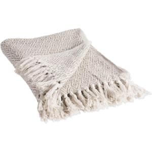 imageDII Rustic Farmhouse Double Diamond Woven Throw 50x60 French BlueStone