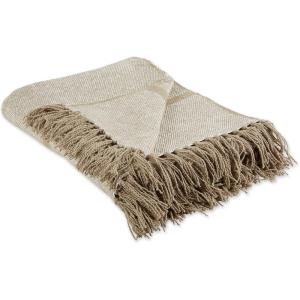 imageDII Stone Stripe Homespun Throw 50x60 with 25quot FringeStone