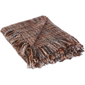imageDII Textured Modern Varigated Acrylic Woven Throw 50x60Inch Black ampamp WhiteBronze