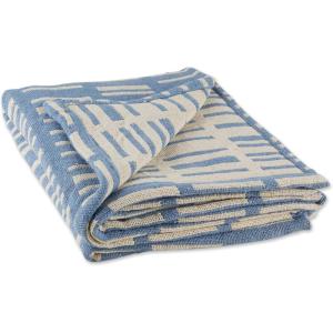 imageDII Urban Geometric Collection Cotton Throw Blanket 50x60 BlackStonewash Blue