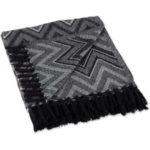 imageDII Zig Zag Throw Collection Statement Blanket 50x60 GrayBlack