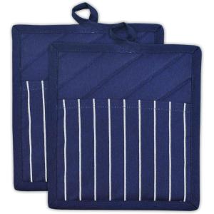 imageProfessional and Commercial Grade Chef Stripe Kitchen Potholders Tango RedNautical Blue