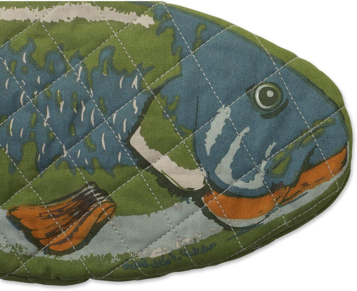 imageDII Cotton Lake House Fish Oven Mitts 6 X 165 Set of 2 Machine Washable and Heat Resistant for Kitchen Cooking and Baking