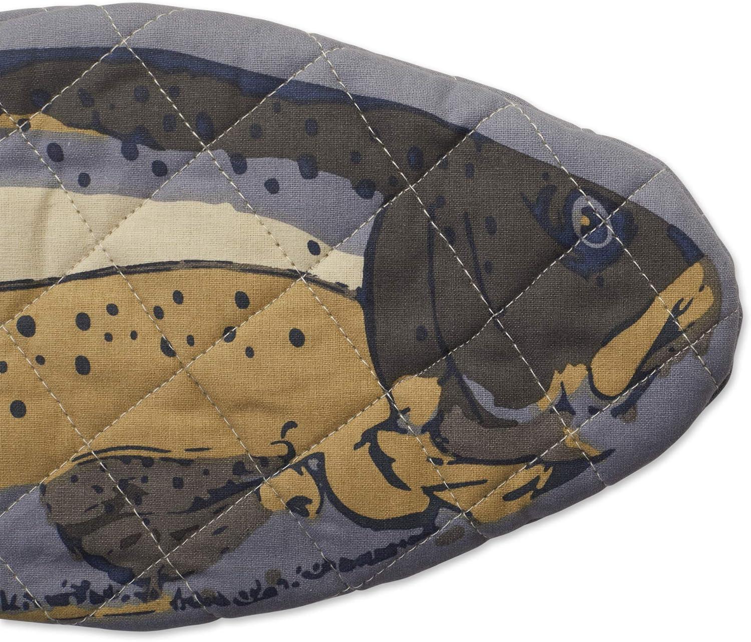 imageDII Cotton Lake House Fish Oven Mitts 6 X 165 Set of 2 Machine Washable and Heat Resistant for Kitchen Cooking and Baking