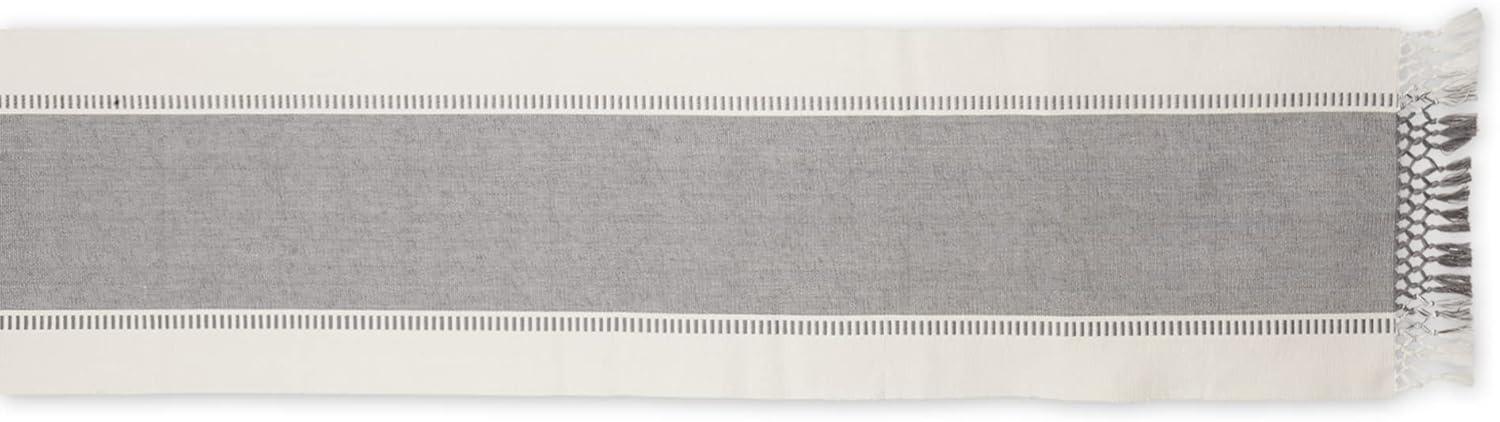 imageDII Dobby Stripe Woven Table Runner 13x108 13x1135 Fringe Included Mineral GrayCool Gray