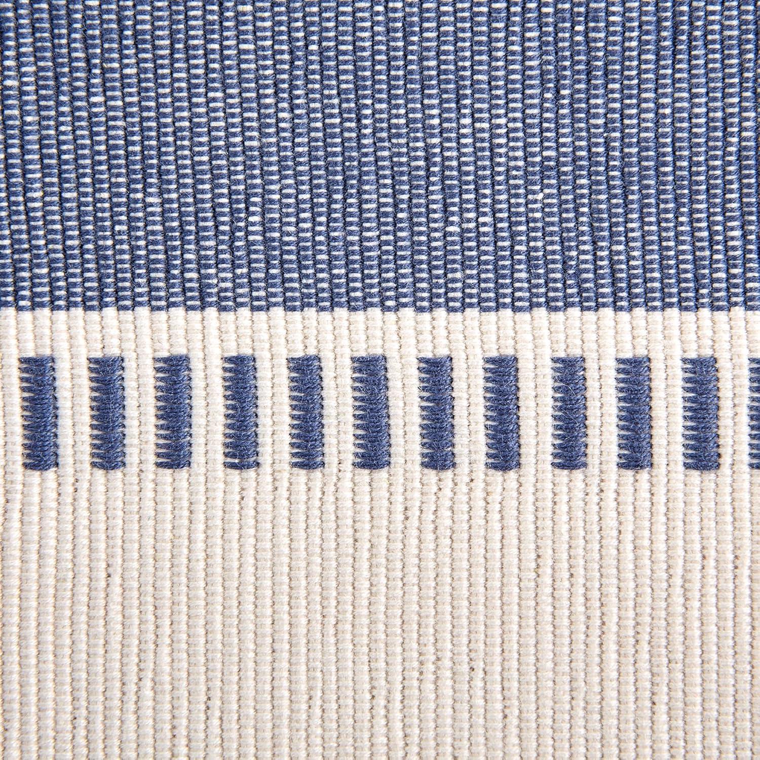 imageDII Dobby Stripe Woven Table Runner 13x108 13x1135 Fringe Included Mineral GrayFrench Blue
