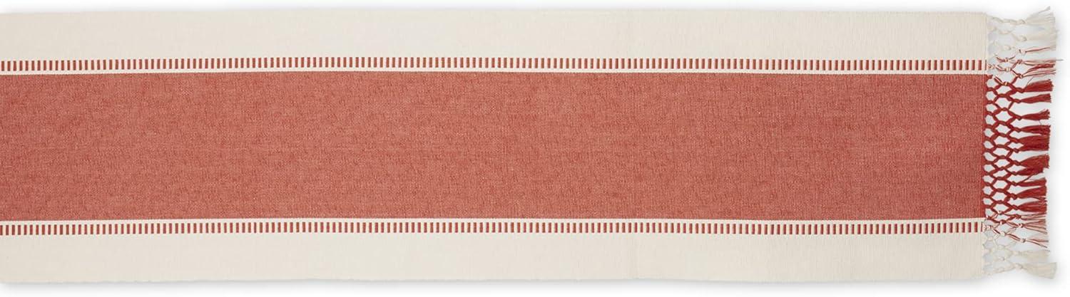 imageDII Dobby Stripe Woven Table Runner 13x108 13x1135 Fringe Included Mineral GraySpice