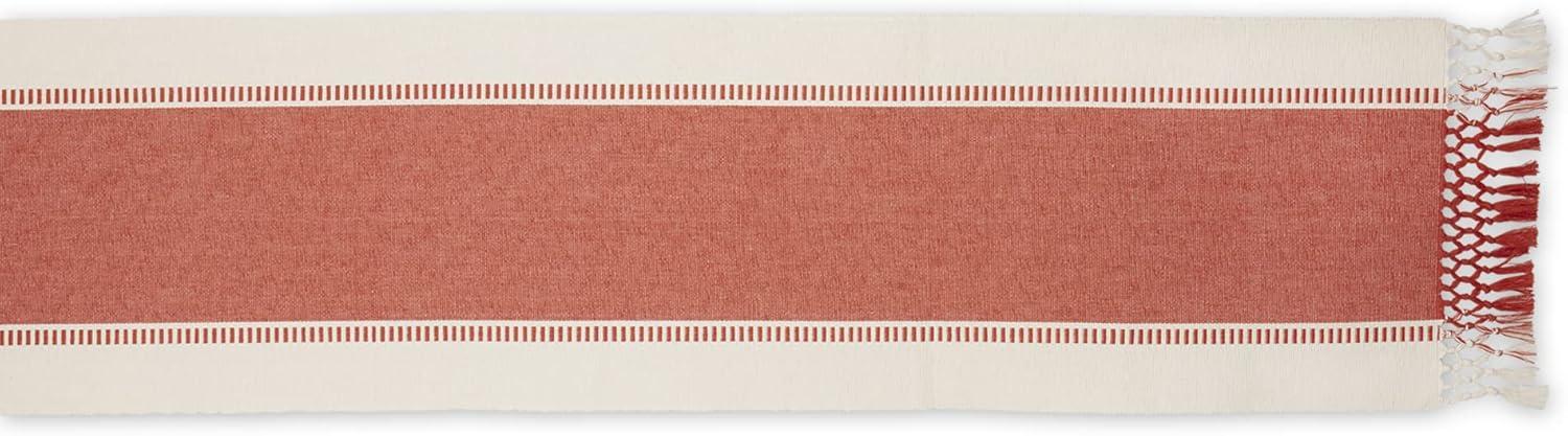 imageDII Dobby Stripe Woven Table Runner 13x108 13x1135 Fringe Included Mineral GraySpice