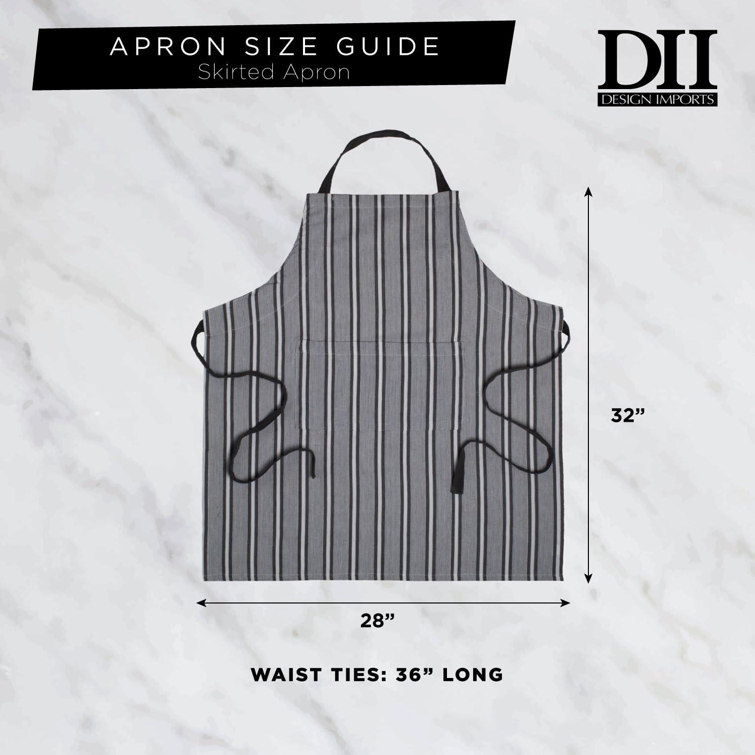 imageDII French Stripe Kitchen Collection Chambray Gray Chef Apron