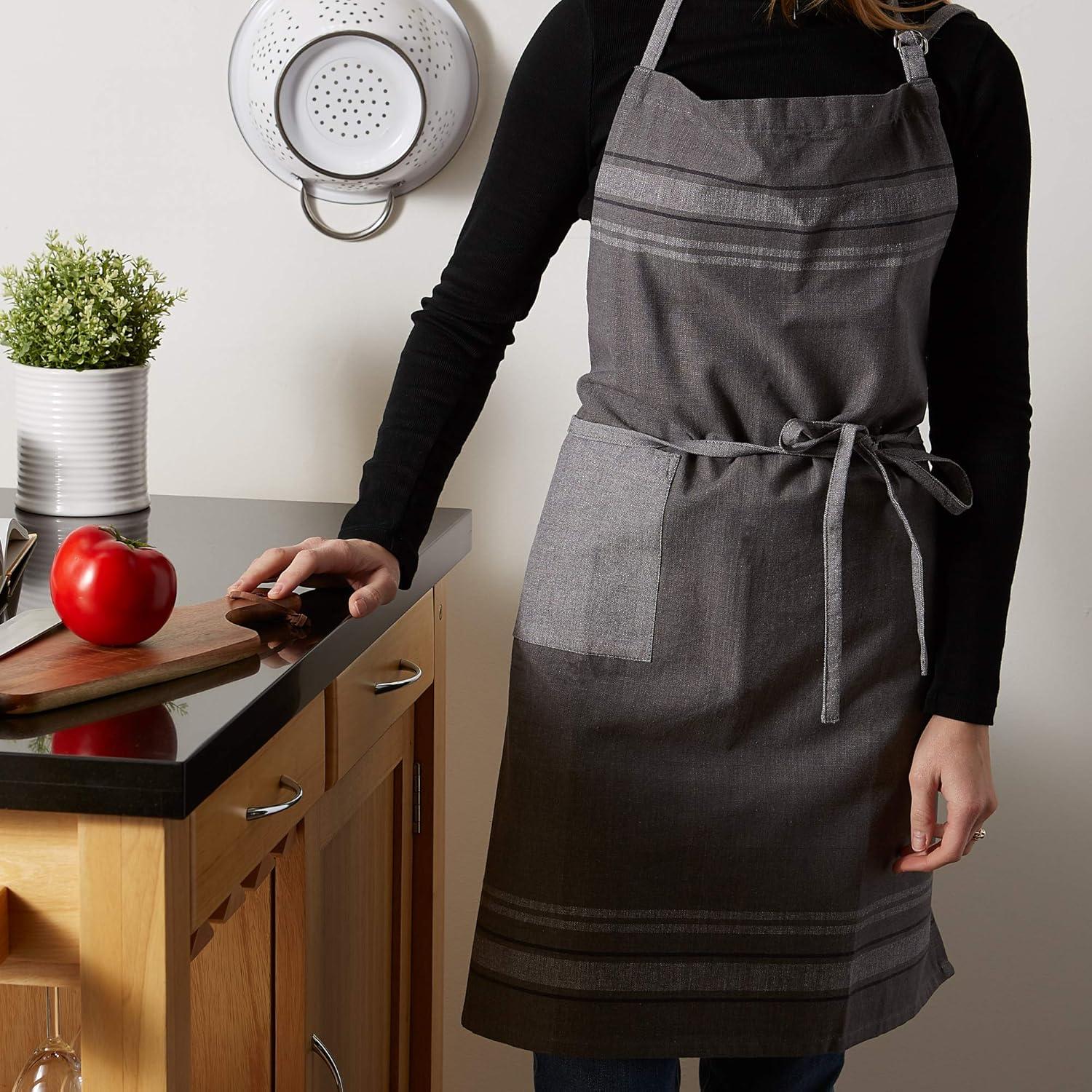 imageDII French Stripe Kitchen Collection Chambray Gray Chef Apron