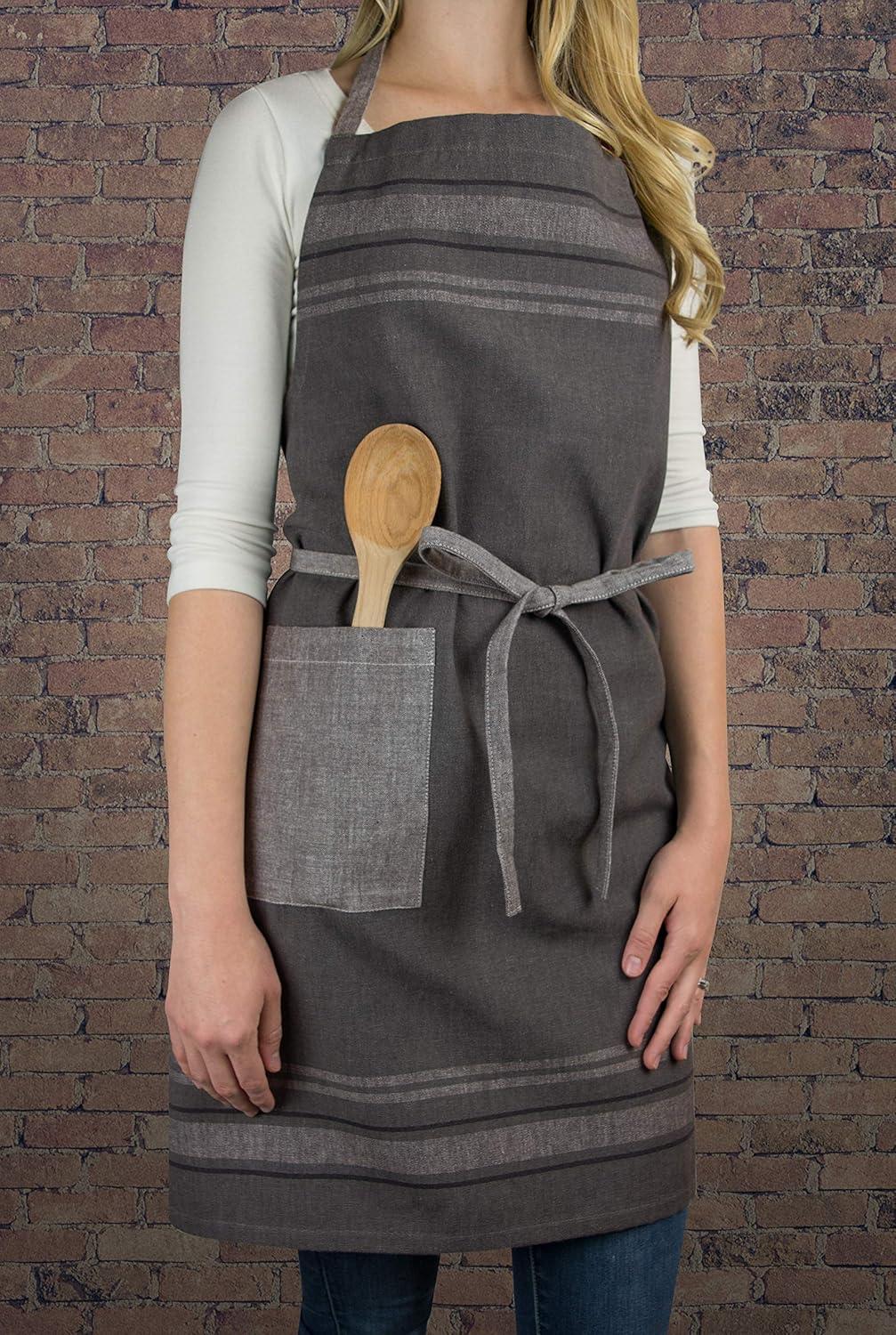 imageDII French Stripe Kitchen Collection Chambray Gray Chef Apron