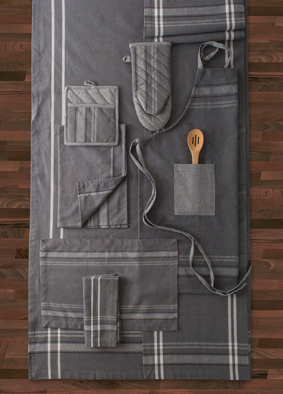 imageDII French Stripe Kitchen Collection Chambray Gray Chef Apron