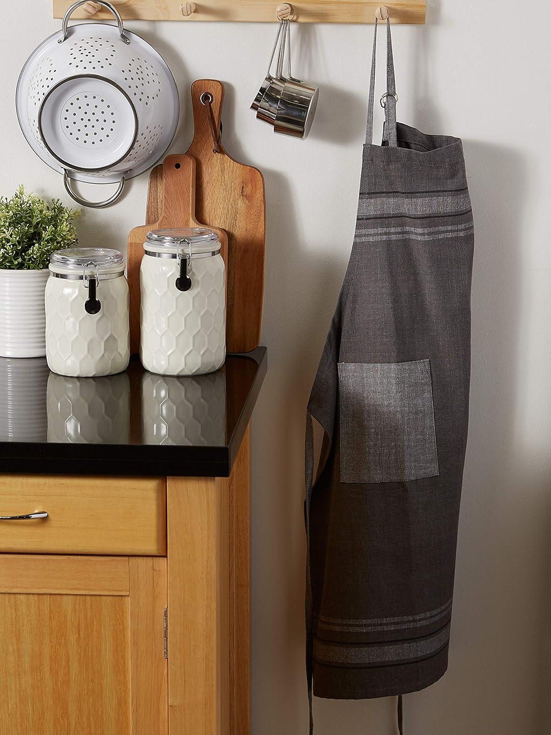 imageDII French Stripe Kitchen Collection Chambray Gray Chef Apron