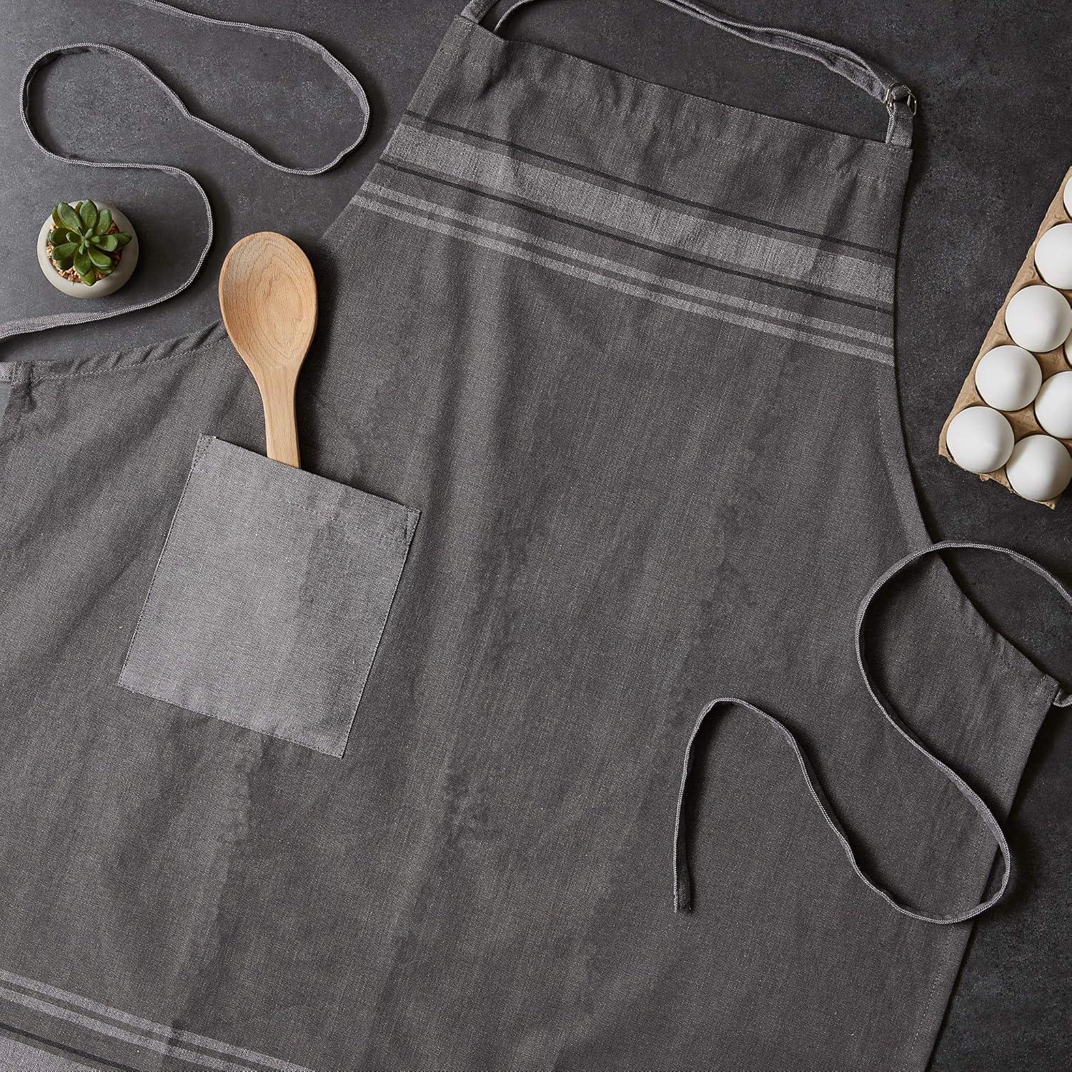 imageDII French Stripe Kitchen Collection Chambray Gray Chef Apron