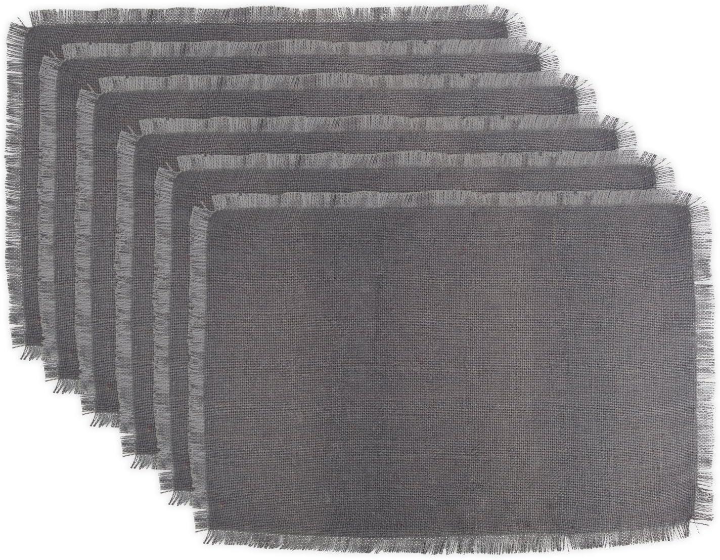 imageDII Jute Burlap Collection Kitchen Tabletop Table Runner 14x72 Double Border Barn RedSolid Gray