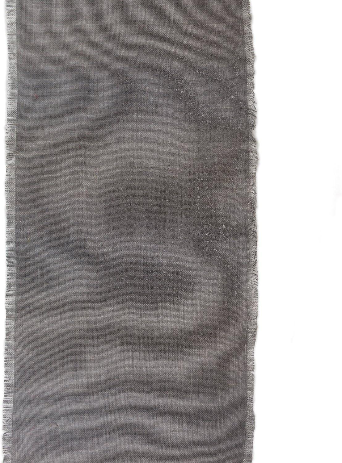 imageDII Jute Burlap Collection Kitchen Tabletop Table Runner 14x72 Double Border Barn RedSolid Gray