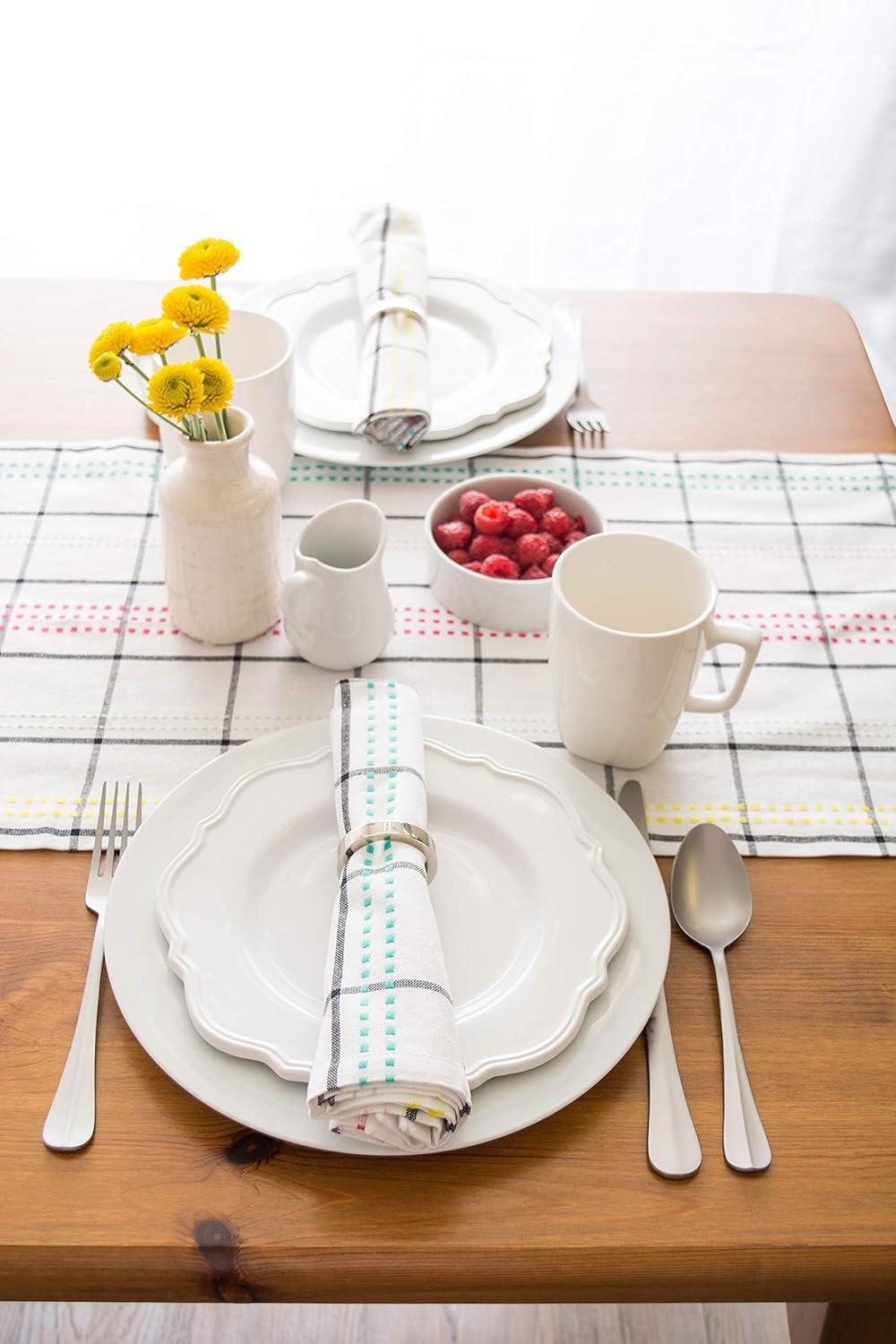 imageDII Table Top Dcor Collection Spring ampamp Summer Table Runner 14x72 Porto Stripe PrintColor Pop Plaid