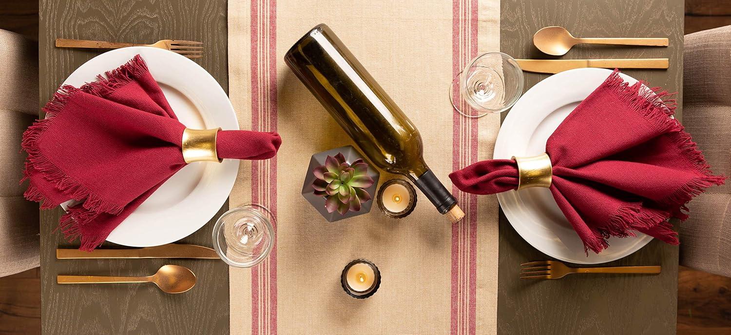 imageDII Table Top Dcor Collection Spring ampamp Summer Table Runner 14x72 Porto Stripe PrintWine  Sunshine