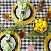 imageDII Checkered Tabletop Collection 100 Cotton Machine Washable Tablecloth 52x52 BlackBlack
