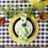 imageDII Checkered Tabletop Collection 100 Cotton Machine Washable Tablecloth 52x52 BlackGreen Apple