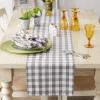 imageDII Checkered Tabletop Collection 100 Cotton Machine Washable Tablecloth 52x52 BlackGrey