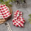 imageDII Checkered Tabletop Collection 100 Cotton Machine Washable Tablecloth 52x52 BlackRed