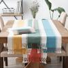 imageDII Dobby Stripe Woven Table Runner 13x108 13x1135 Fringe Included Mineral GrayAqua