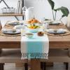 imageDII Dobby Stripe Woven Table Runner 13x108 13x1135 Fringe Included Mineral GrayAqua