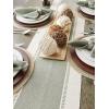 imageDII Dobby Stripe Woven Table Runner 13x108 13x1135 Fringe Included Mineral GrayArtichoke Green