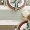 imageDII Dobby Stripe Woven Table Runner 13x108 13x1135 Fringe Included Mineral GrayArtichoke Green