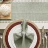 imageDII Dobby Stripe Woven Table Runner 13x108 13x1135 Fringe Included Mineral GrayArtichoke Green