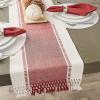 imageDII Dobby Stripe Woven Table Runner 13x108 13x1135 Fringe Included Mineral GrayBarn Red