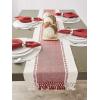 imageDII Dobby Stripe Woven Table Runner 13x108 13x1135 Fringe Included Mineral GrayBarn Red