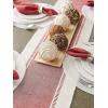 imageDII Dobby Stripe Woven Table Runner 13x108 13x1135 Fringe Included Mineral GrayBarn Red