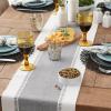 imageDII Dobby Stripe Woven Table Runner 13x108 13x1135 Fringe Included Mineral GrayCool Gray