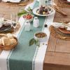 imageDII Dobby Stripe Woven Table Runner 13x108 13x1135 Fringe Included Mineral GrayDark Green